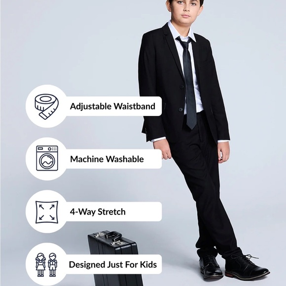 Black Kids Suit with Tie - Picture 2 of 4